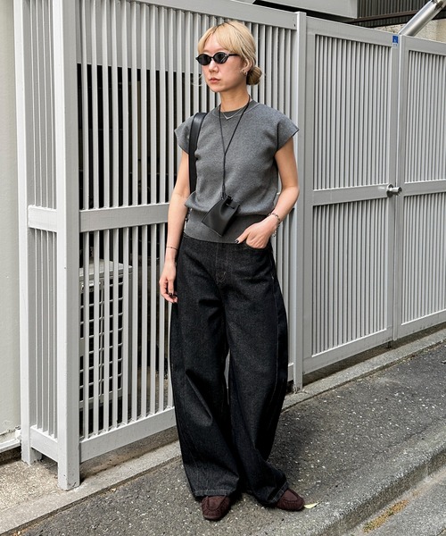 「feepur」 半袖ニット MEDIUM グレー レディース_画像2