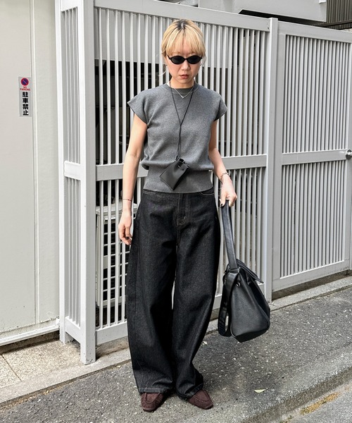 「feepur」 半袖ニット MEDIUM グレー レディース_画像6