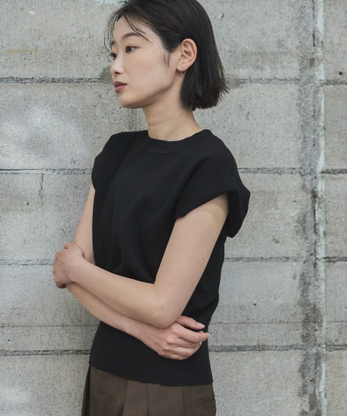 「feepur」 半袖ニット MEDIUM グレー レディース_画像9