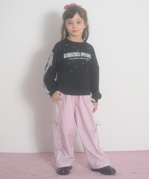 mezzo piano ワイドパンツ パンツ リボン シャカパン キッズ 子供服