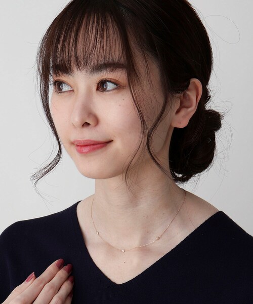 COCOSHNIK（ココシュニック） ネックレス K10ダイヤモンド ドーナツ 