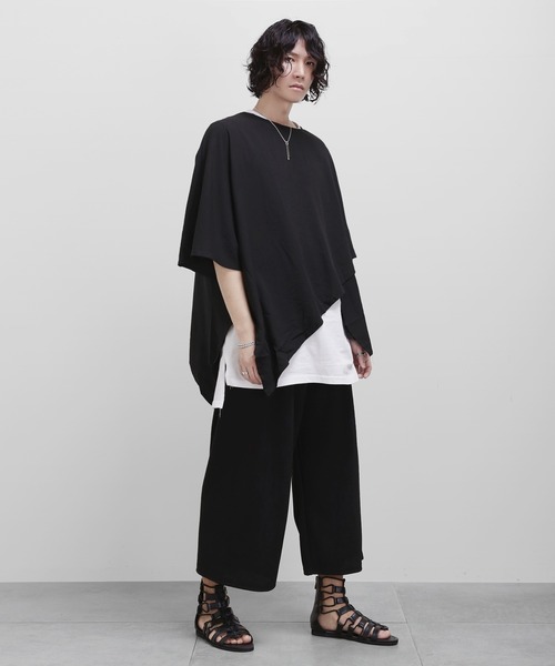ワイドパンツ メンズ ルーズ クロップドパンツ 2色 ワイドパンツ メンズ ルーズ クロップドパンツ 2色 (パンツ