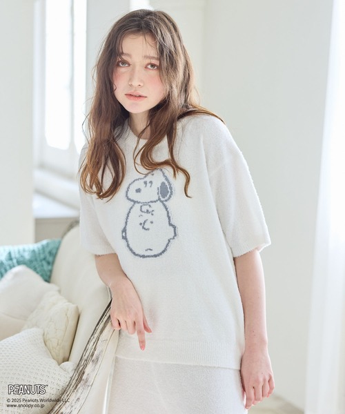ジェラートピケ　ピーナッツ　スヌーピー　半袖　もこもこ PEANUTS パジャマ ルームウェア 「PEANUTS/ピーナッツ」SNOOPY