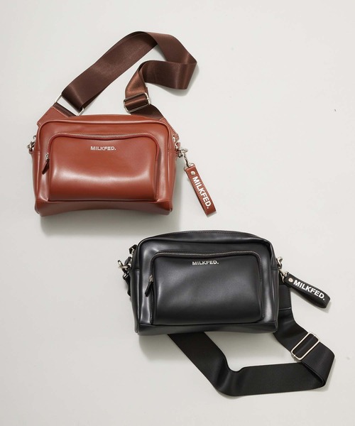 [ミルクフェド][MILKFED]ロゴベーシック ショルダーバッグ ブラウン MILKFED. ショルダーバッグ バッグ LOGO BASIC SHOULDER BAG