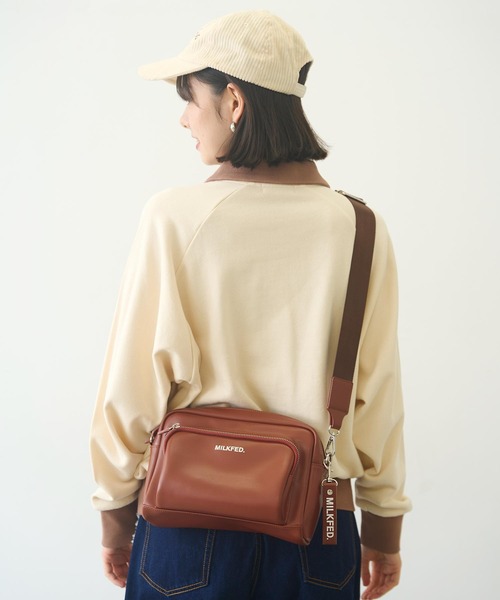 [ミルクフェド][MILKFED]ロゴベーシック ショルダーバッグ ブラウン MILKFED. ショルダーバッグ バッグ LOGO BASIC SHOULDER BAG