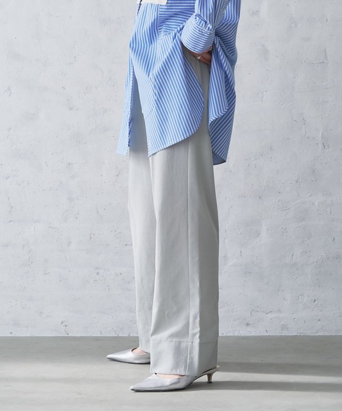 【匿名配送】リネンライク ハイウエストワイドパンツ SENSE OF PLACE by URBAN RESEARCH（センスオブプレイスバイ