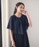 ドレス チュールプリーツ使いレースワンピースドレスの詳細画像1