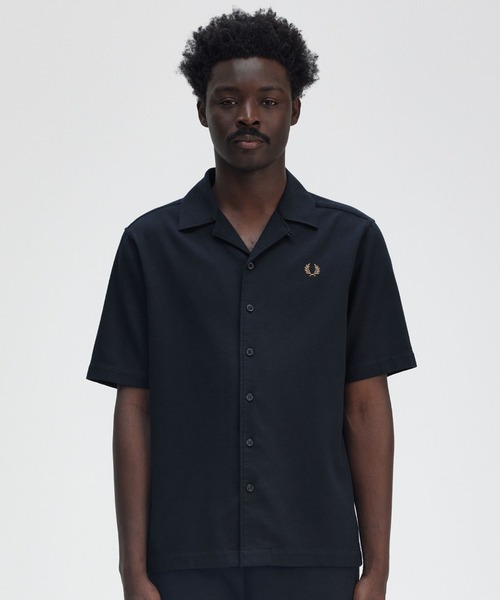 シャツ FRED PERRY [Sharp] Lightweight Texture Revere Shirt 4FK632 FRED PERRY シャツ Pique Texture Revere Collar Shirt／ピケ