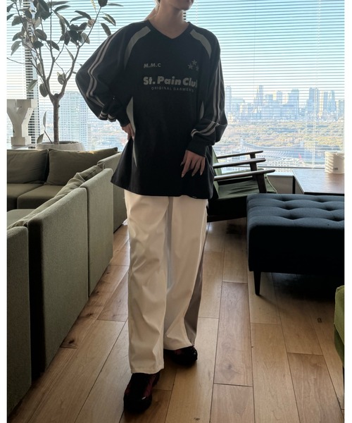 tシャツ 「UNISEX」SAINTPAIN／Ｍ.Ｍ.Ｃ ラインロングスリーブＴ  2121553 レディース メンズ tシャツ 「UNISEX」SAINTPAIN／M.M.C ラインロングスリーブT