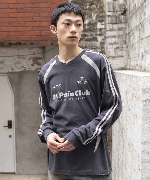 tシャツ 「UNISEX」SAINTPAIN／Ｍ.Ｍ.Ｃ ラインロングスリーブＴ  2121553 レディース メンズ tシャツ 「UNISEX」SAINTPAIN／M.M.C ラインロングスリーブT