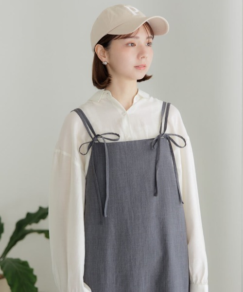 flower ワンピース リボンストラップキャミワンピース : ZOZOTOWN