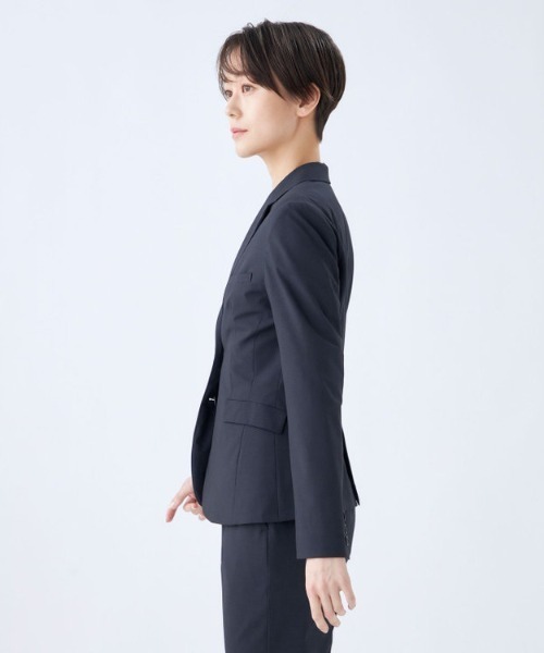 【極美品】リフレクト ウールスーツセットアップ LL〜3L シルク混 シルク混ウール レギュラーフィット 2ボタン3ピーススーツ 杢紺