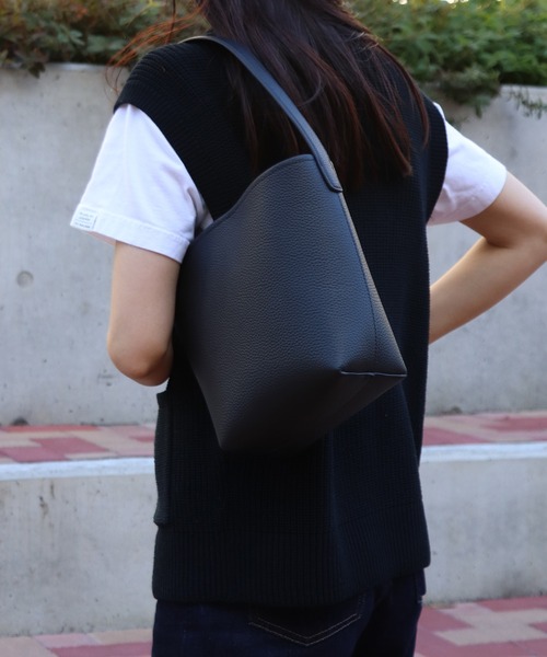 relac ショルダーバッグ バッグ 「本革」 バケツ型 ワンハンドル イン