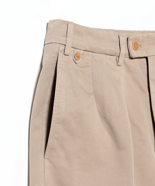 SSZ SAMPLE期 2プリーツ ワイドチノパン ベージュ BEAMS BEAMS+ チノパン 2 Pleats Trousers PE Twill メンズ : ZOZOTOWN