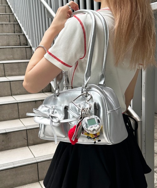【美品】オロビアンコ　ボストンバッグ　旅行バッグ　ショルダー　リボン付き 333013.jpg