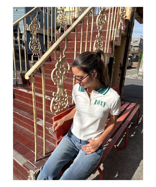 しぃさん ROXY（ロキシー） ポロシャツ ポロ COLORED COLLAR SHIRT/ロキシー半袖