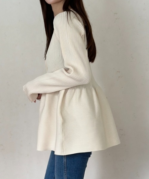 カーディガン Per sist ence/パーシエンス　ローゲージニット ダメージ2WAYカーディガン レディース Per sist ence/パーシエンス ローゲージニット ダメージ2WAY