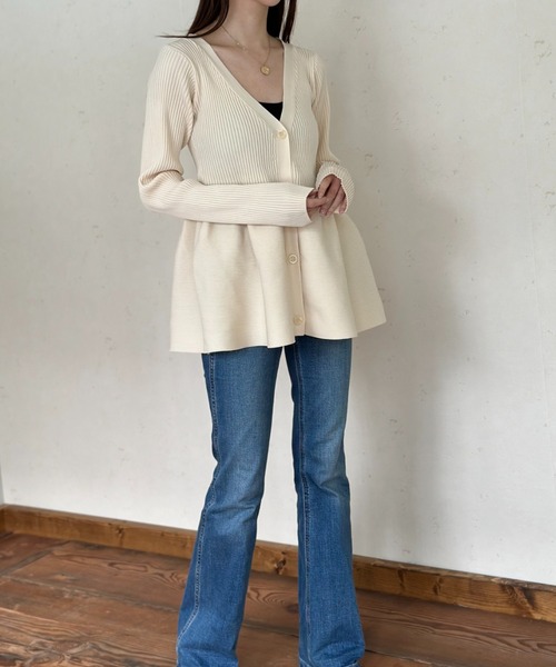 Per sist ence（パーシエンス） カーディガン ペプラムニット