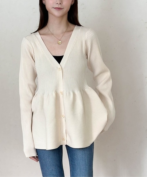 Per sist ence（パーシエンス） カーディガン ペプラムニット