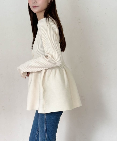 Per sist ence（パーシエンス） カーディガン ペプラムニット