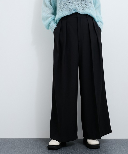 LE CERCLE par rope' スラックス パンツ タックワイドパンツ