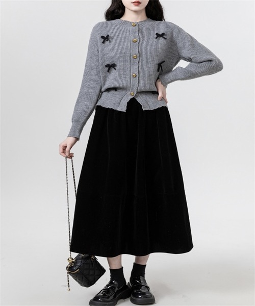 FREE STYLISTS カーディガン リボンモチーフカーディガン レディース