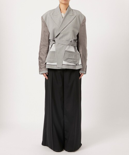 AKIKOAOKI アキコアオキ　パンツ AKIKOAOKI/アキコアオキ】wide work trousers-01（カーゴパンツ