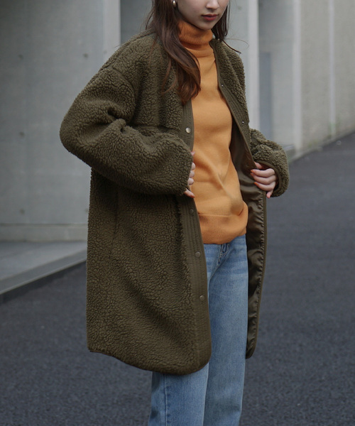 zootie（ズーティー） ノーカラーコート コート 「着ぶくれしにくい