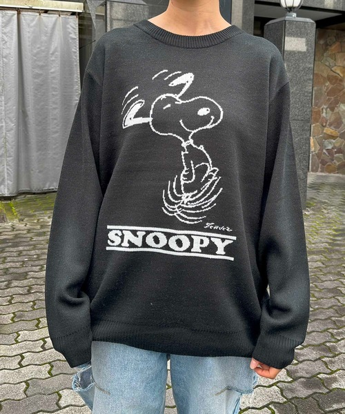 HOUSTON ニット セーター / ×PEANUTS JQ KNIT（SNOOPY）CHARLIE