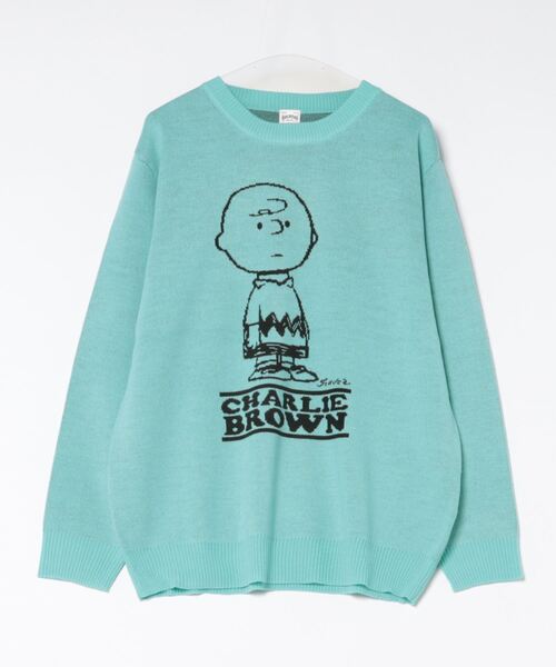 ニット セーター HOUSTON / ×PEANUTS JQ KNIT（SNOOPY）CHARLIE BROWN） / 22255/22256 レディ HOUSTON ニット セーター / ×PEANUTS JQ KNIT（SNOOPY）CHARLIE