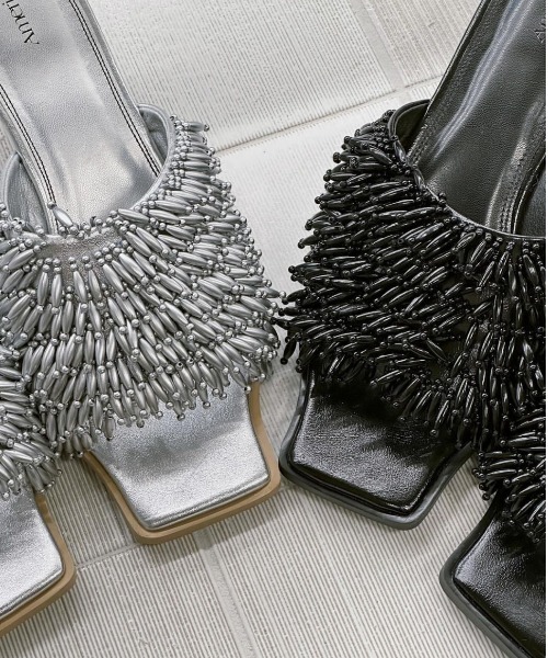 Ameri（アメリ） サンダル SQUARE TOE BEADS SANDAL レディース