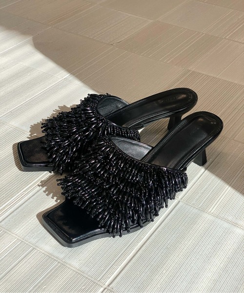 新品未使用　Ameri♡ LITTLE SQUARE TOE MULE♡ Ameri（アメリ） サンダル SQUARE TOE BEADS SANDAL レディース