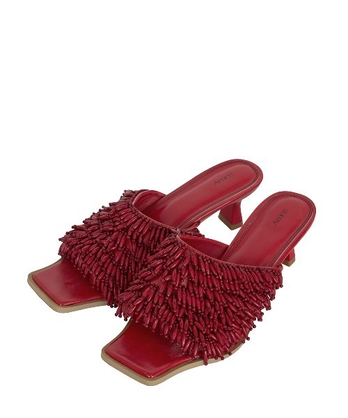 Ameri（アメリ） サンダル SQUARE TOE BEADS SANDAL レディース