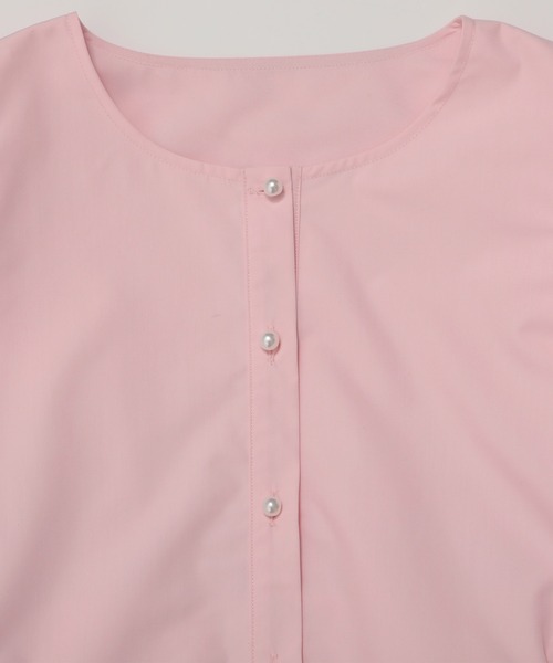 Fit more（フィットモア） ブラウス シャツ パールボタンペプラム 