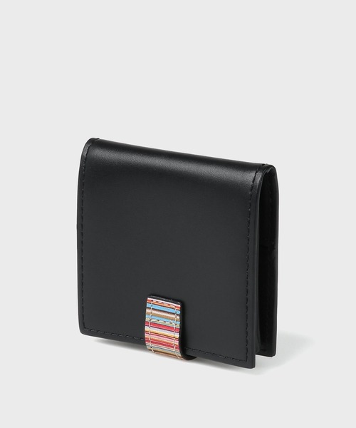 【美品】Paul Smith 黒 レザー コインケース 現行品 マルチストライプ ポールスミス Paul Smith 小銭入れ コインケース カードケース