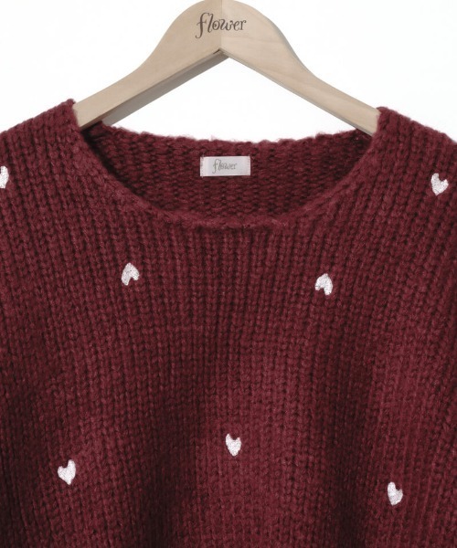 「flower」 長袖ニット FREE ネイビー レディース_画像3