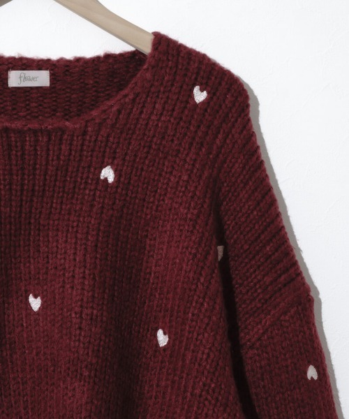 「flower」 長袖ニット FREE ネイビー レディース_画像4