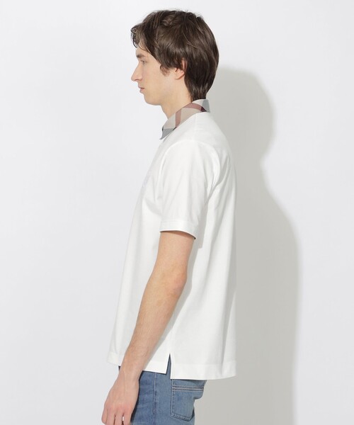 BLACK LABEL CRESTBRIDGE 白 ポロシャツ サイドストライプ BLUE LABEL / BLACK LABEL CRESTBRIDGE｜デュラブルタックポロ