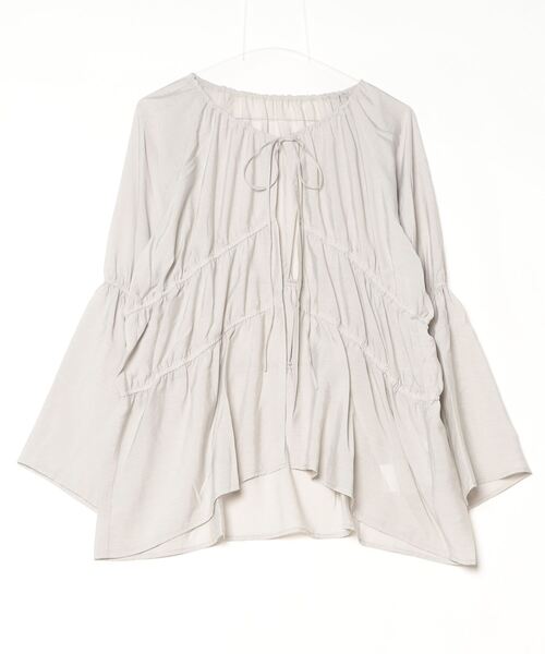 マルチサイズ  シャーリングシアーブラウス レディース