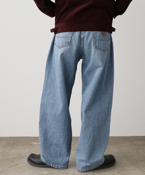 geeks バギージーンズ バギーデニム denim baggy pants WASH AGED BAGGY DENIM PANTS – GEEK