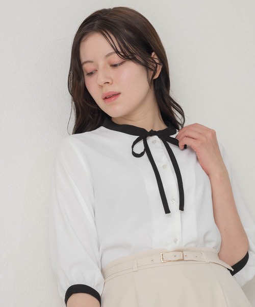 machatt リボンブラウス　新品未使用 マチャットmachattリボンタックブラウスの通販 by NAO-1007's shop｜ラクマ