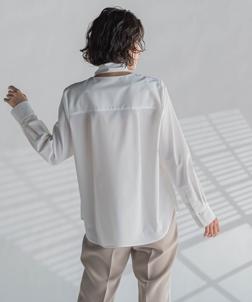 ブラウス シャツ ボウタイリボンブラウス「洗濯機で洗える」 レディース la.f ブラウス シャツ ボウタイリボンブラウス「洗濯機で