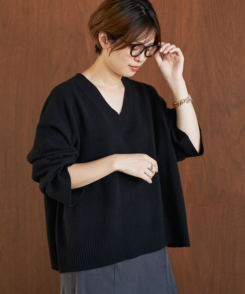 plage（プラージュ） Vネックニット 38 ブラック レディース