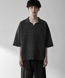 RUUBON ポロシャツ 半袖 「RUUBON」geo mesh skipper knit polo shirt