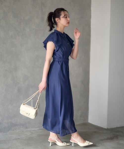 Gypsohila ジプソフィアシアーワンピース ネイビー 半袖 12Twelve Agenda（トゥエルブ アジェンダ） ワンピース 半袖 シアー