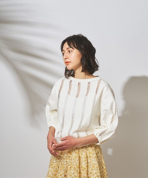 「GRACE CONTINENTAL」 半袖カットソー 36 ホワイト レディース GRACE CONTINENTAL 「GRACE CONTINENTAL」 半袖カットソー 36