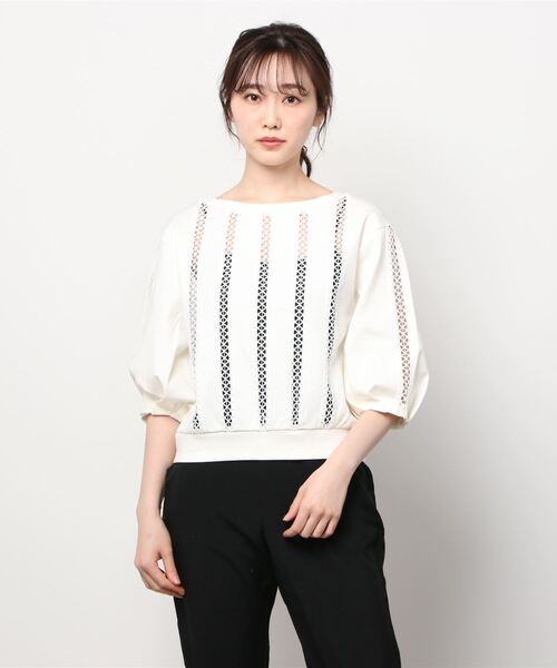 「GRACE CONTINENTAL」 半袖カットソー 36 ホワイト レディース GRACE CONTINENTAL 「GRACE CONTINENTAL」 半袖カットソー 36