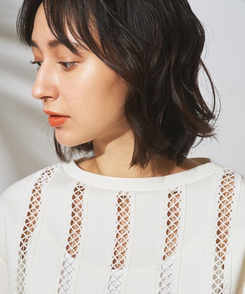 「GRACE CONTINENTAL」 半袖カットソー 36 ホワイト レディース GRACE CONTINENTAL 「GRACE CONTINENTAL」 半袖カットソー 36
