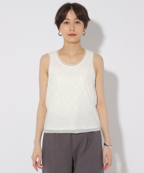 Elura（エルーラ） タンクトップ ノースリーブ スタッズタンクトップ