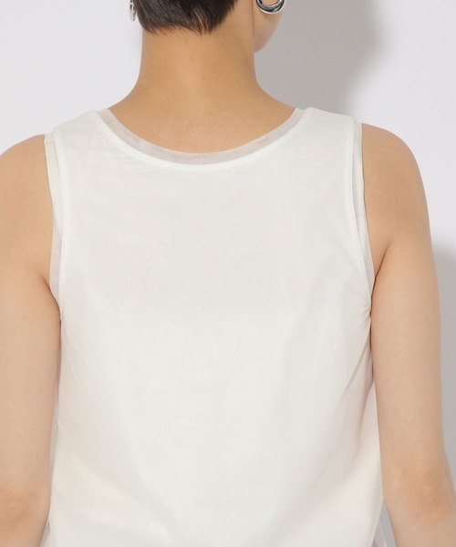 (新品) SURALA ホワイトタンクトップ&クロップドトップ Lサイズ SHOO・LA・RUE（シューラルー） タンクトップ ノースリーブ 「洗える/S